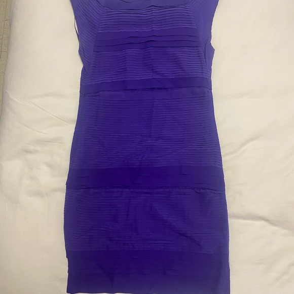 Diane Von Furstenberg Purple Pleated Silk Square Neck Merle Dress size 0 - Picture 9 of 16